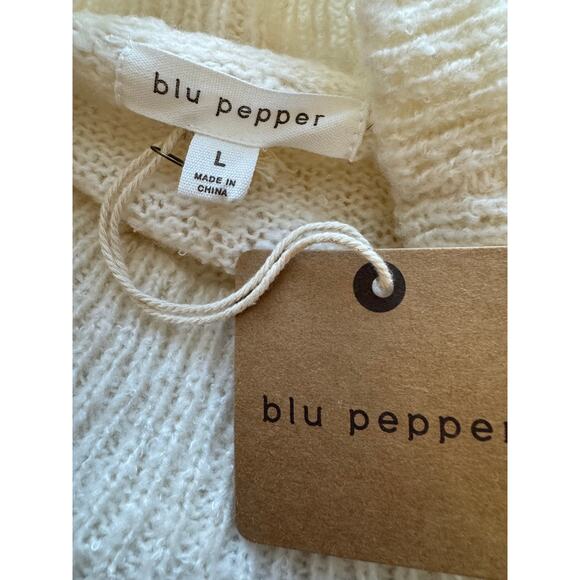 New ~ BLU PEPPER ~ Women's Multicolor Colorblock Sweater Dress Size Large - Picture 7 of 8